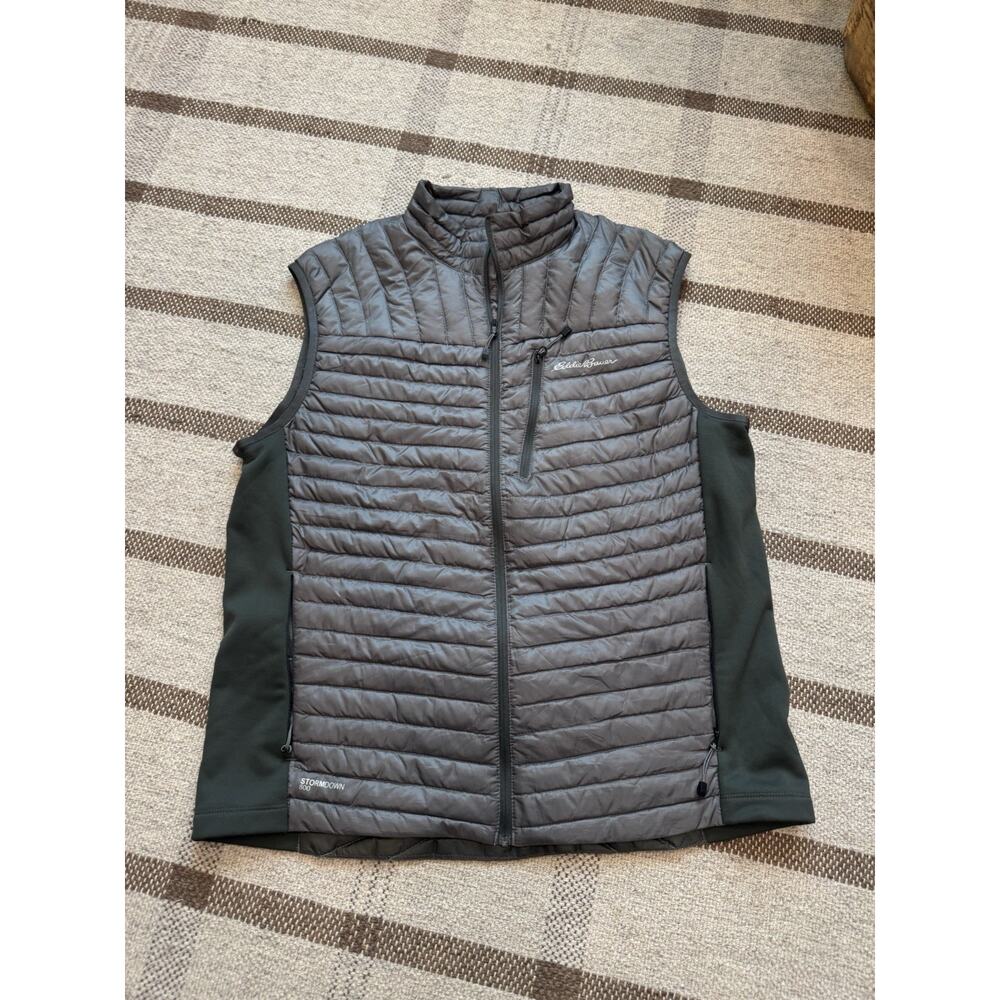 Eddie Bauer Microtherm First Ascent Storm down 800 Gray Vest Men’s Large Light